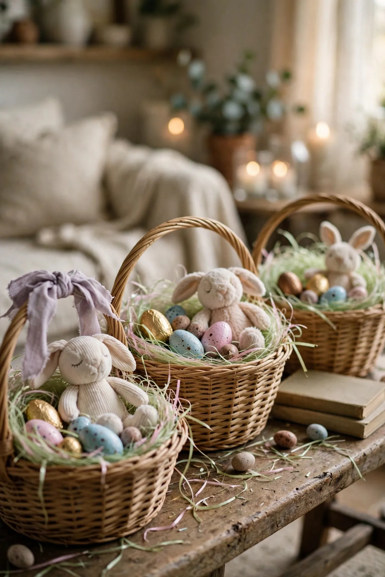 Personalized Easter baskets filled with treats