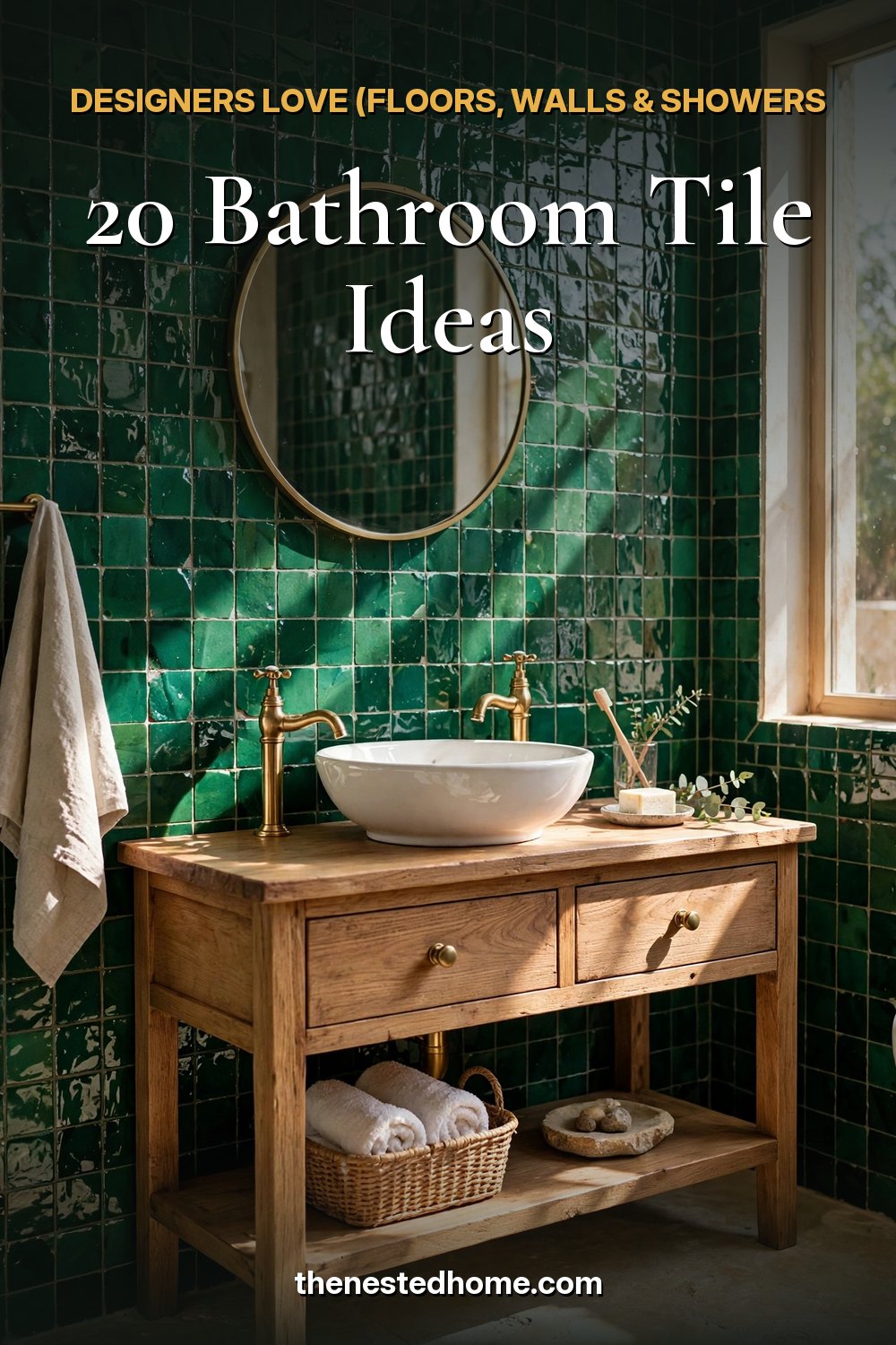 20 Bathroom Tile Ideas Designers Love (Floors, Walls & Showers) pin