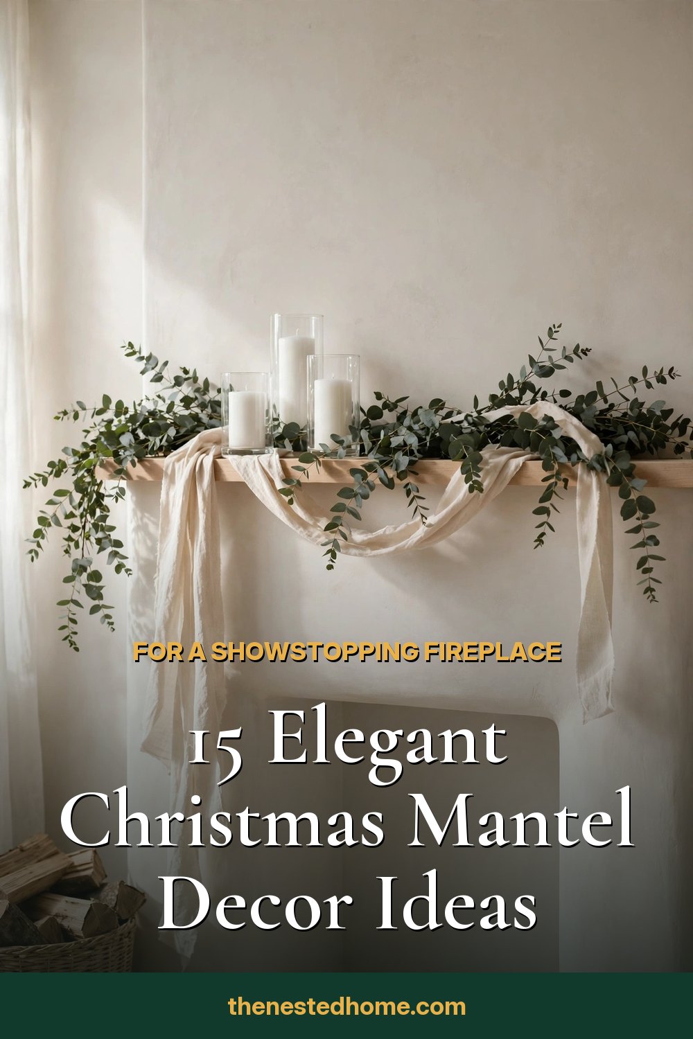 15 Elegant Christmas Mantel Decor Ideas for a Showstopping Fireplace pin