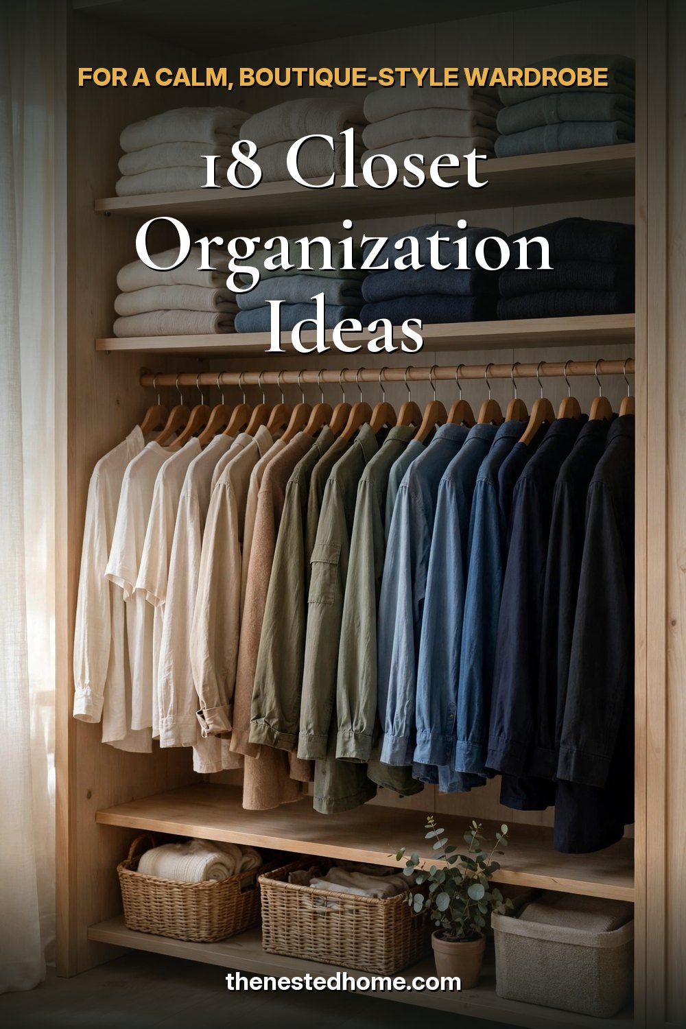 18 Closet Organization Ideas for a Calm, Boutique-Style Wardrobe pin