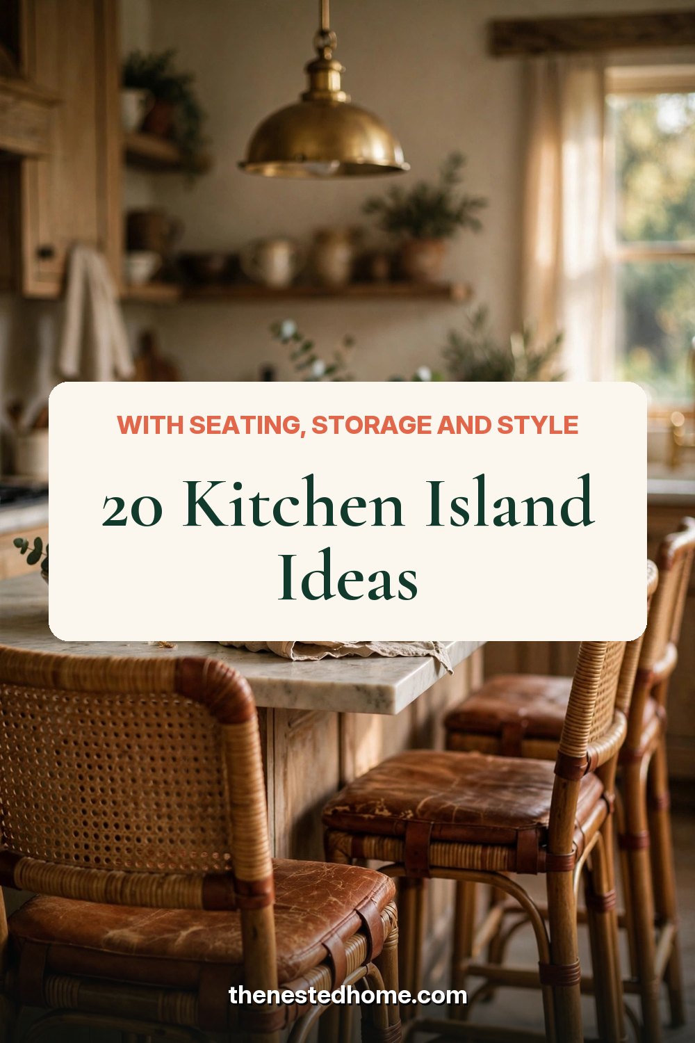 20 Kitchen Island Ideas With Seating, Storage and Style pin